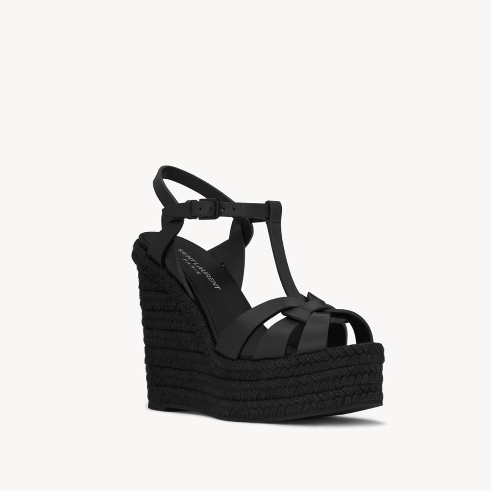 TRIBUTE ESPADRILLES WEDGE IN SMOOTH LEATHER